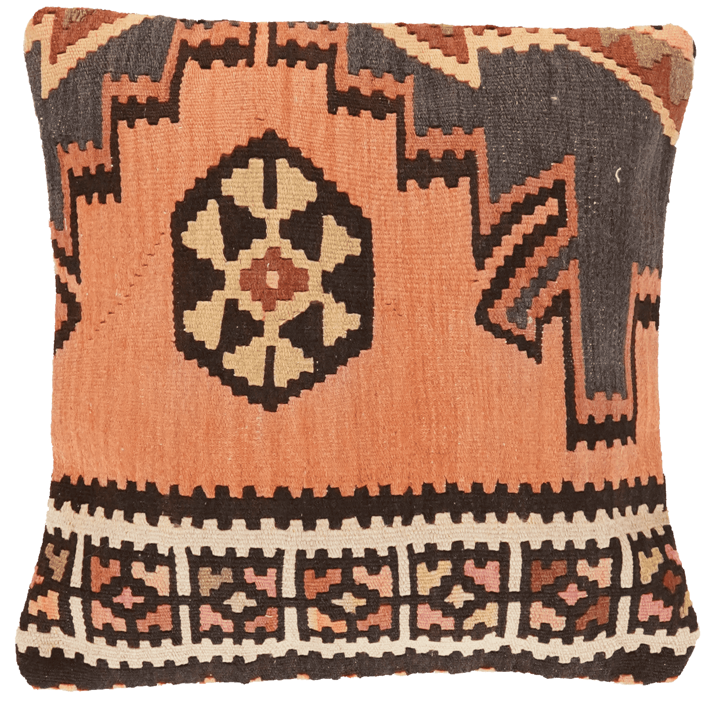 Coussin vintage kilim coloré fait main 65x65cm