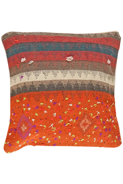 Vintage cushion kilim colorful handmade 65x65cm