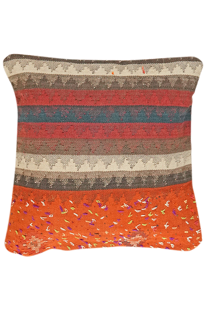 Vintage Kissen Kelim bunt 65x65cm handgefertigt neu