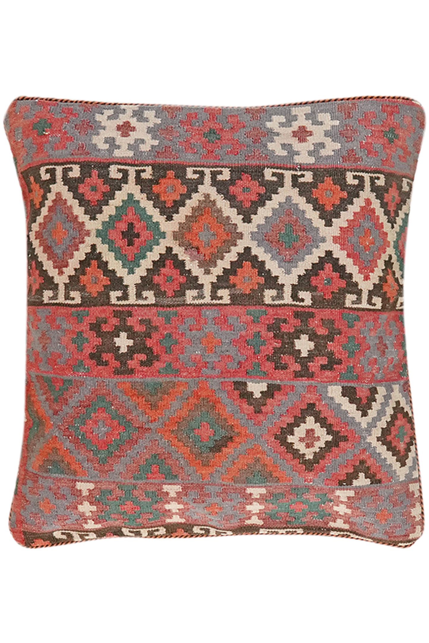 Coussin vintage kilim coloré fait main 65x65cm