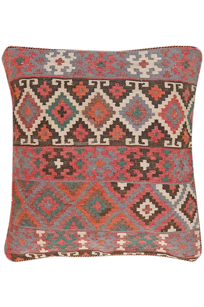 Coussin vintage kilim coloré fait main 65x65cm