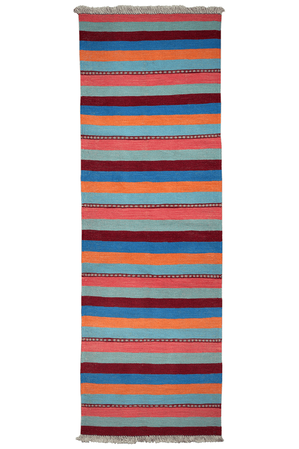 Vintage carpet Kilim Gashgai colorful 195x61cm