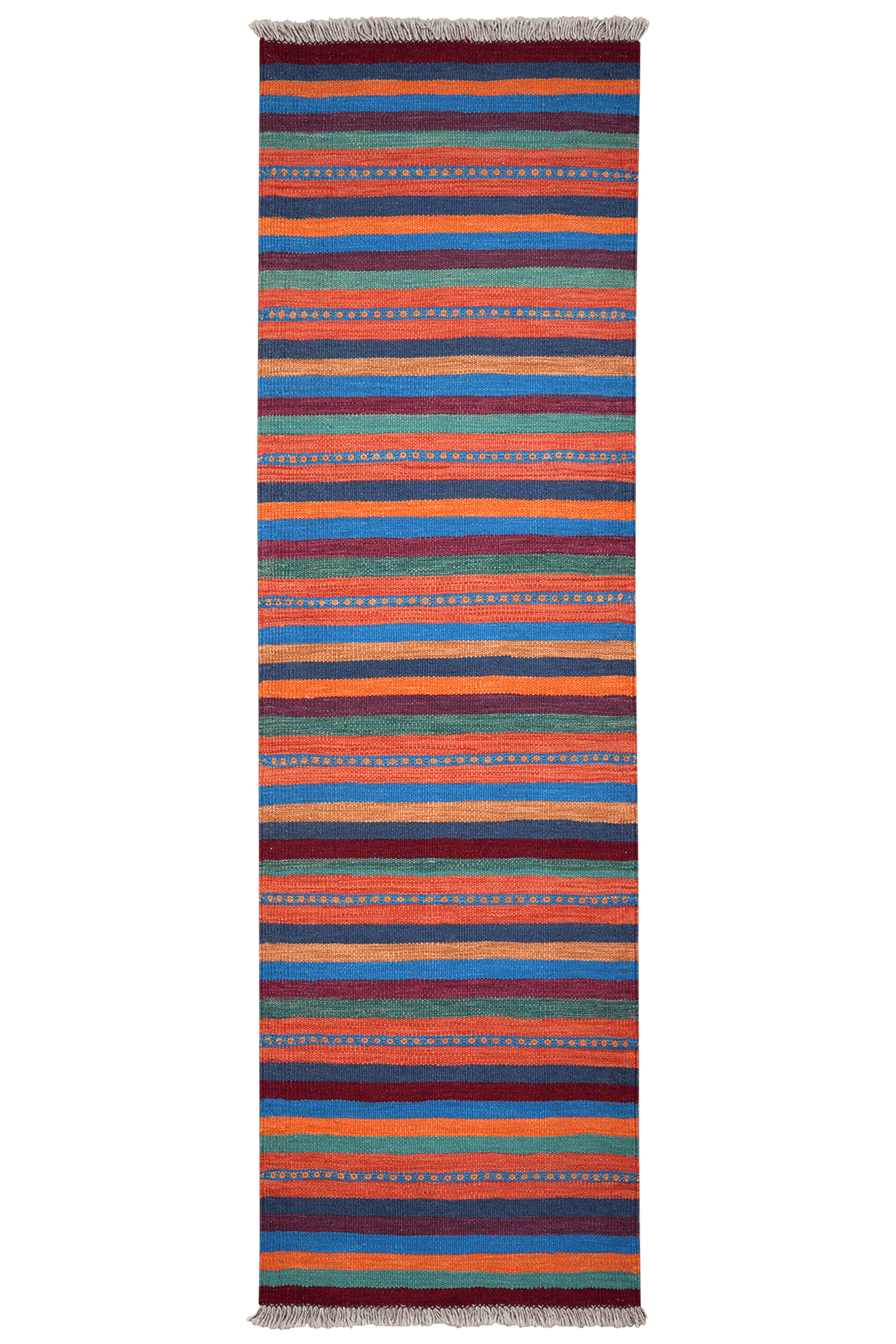 Vintage Carpet Kelim Gashgai 194x57cm Colorful Nature-Inspired Motifs