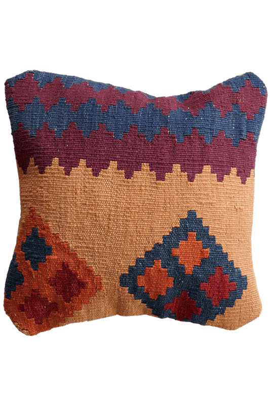 Vintage Kissen Kelim bunt handgefertigt 40x40cm