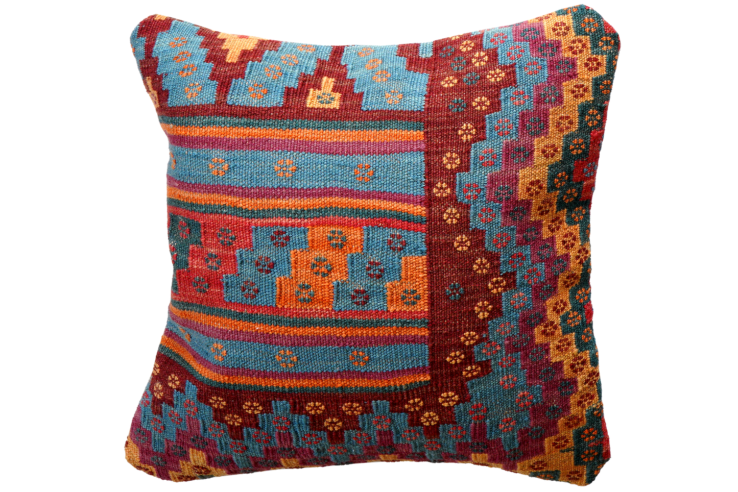 Coussin fait main Kelim 50x50cm coloré