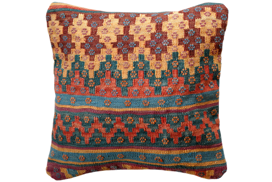 Vintage Kissen Kelim 50x50cm bunt handgefertigt