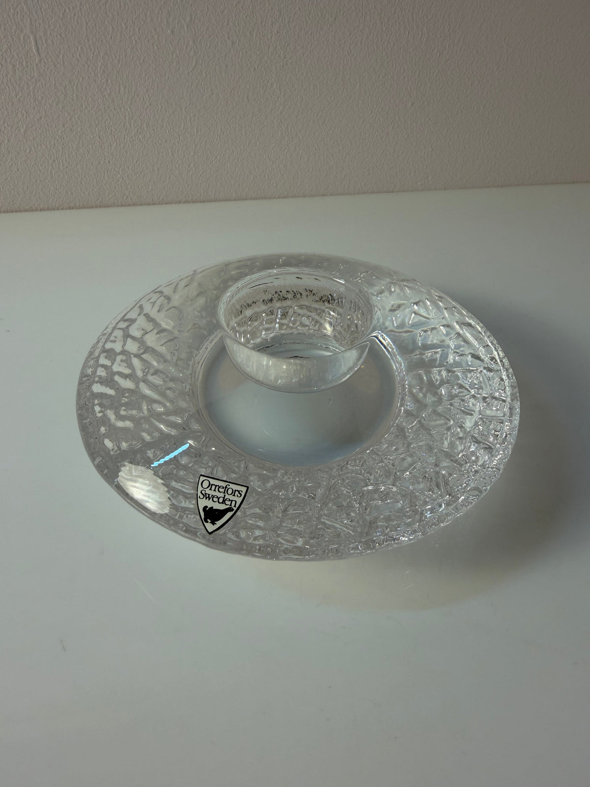Set von 2 Diskus Kerzenhalter von Lars Hellsten für Orrefors