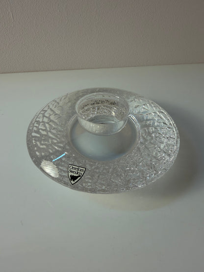 Set von 2 Diskus Kerzenhalter von Lars Hellsten für Orrefors