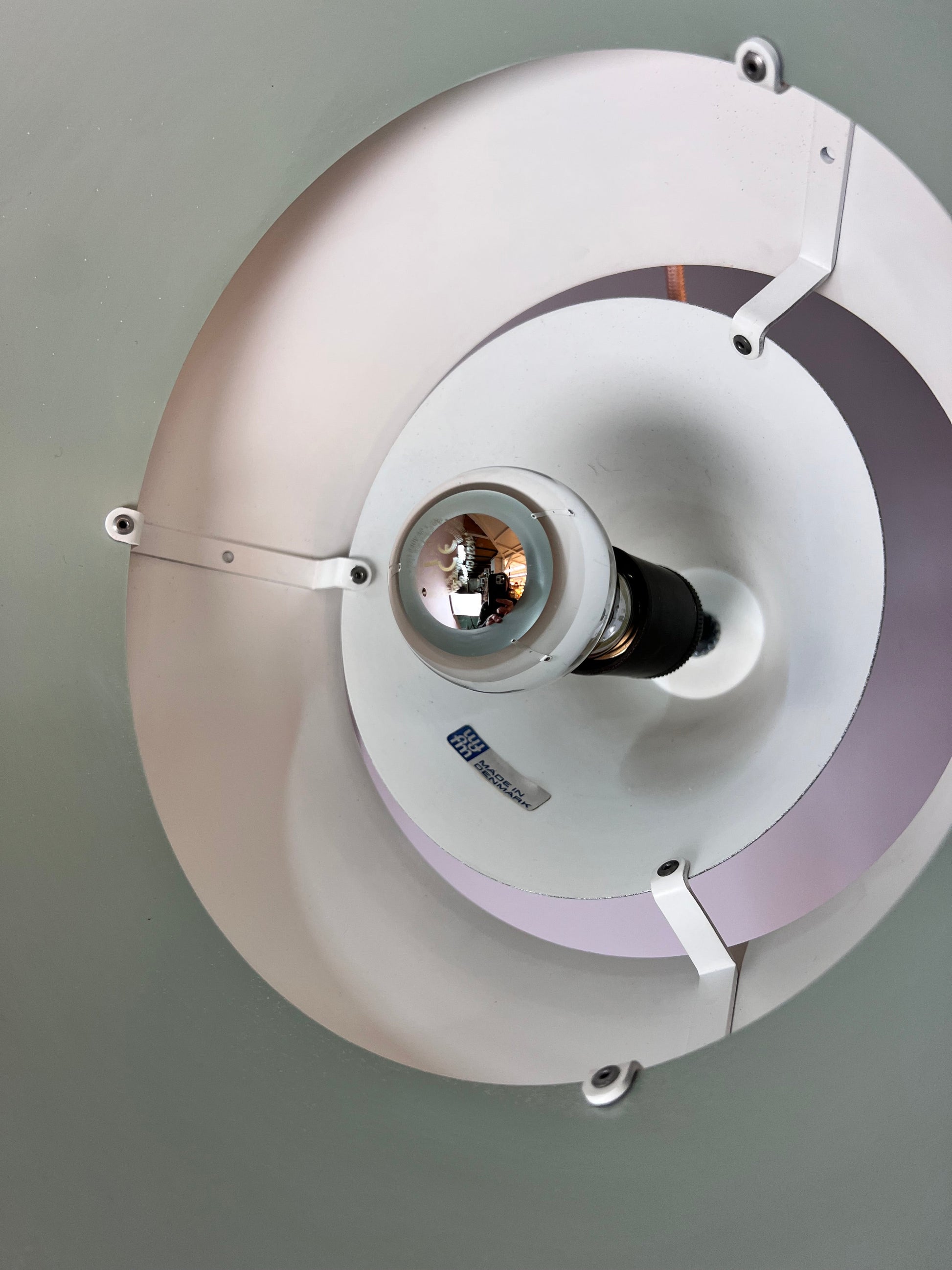 Vintage Lamellenlampe Zone von Jo Hammerborg für Fog und Mørup, weiß