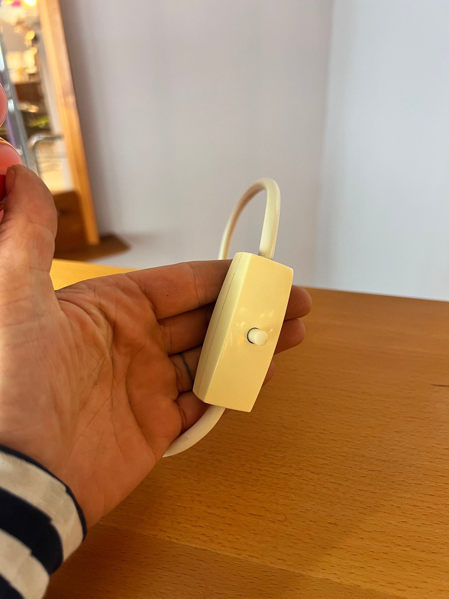 Vintage Tischlampe orange weiß von Enrico Tronconi