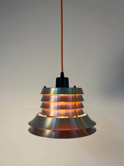 Vintage Lamellenlampe silber-orange von Carl Thore für Granhaga