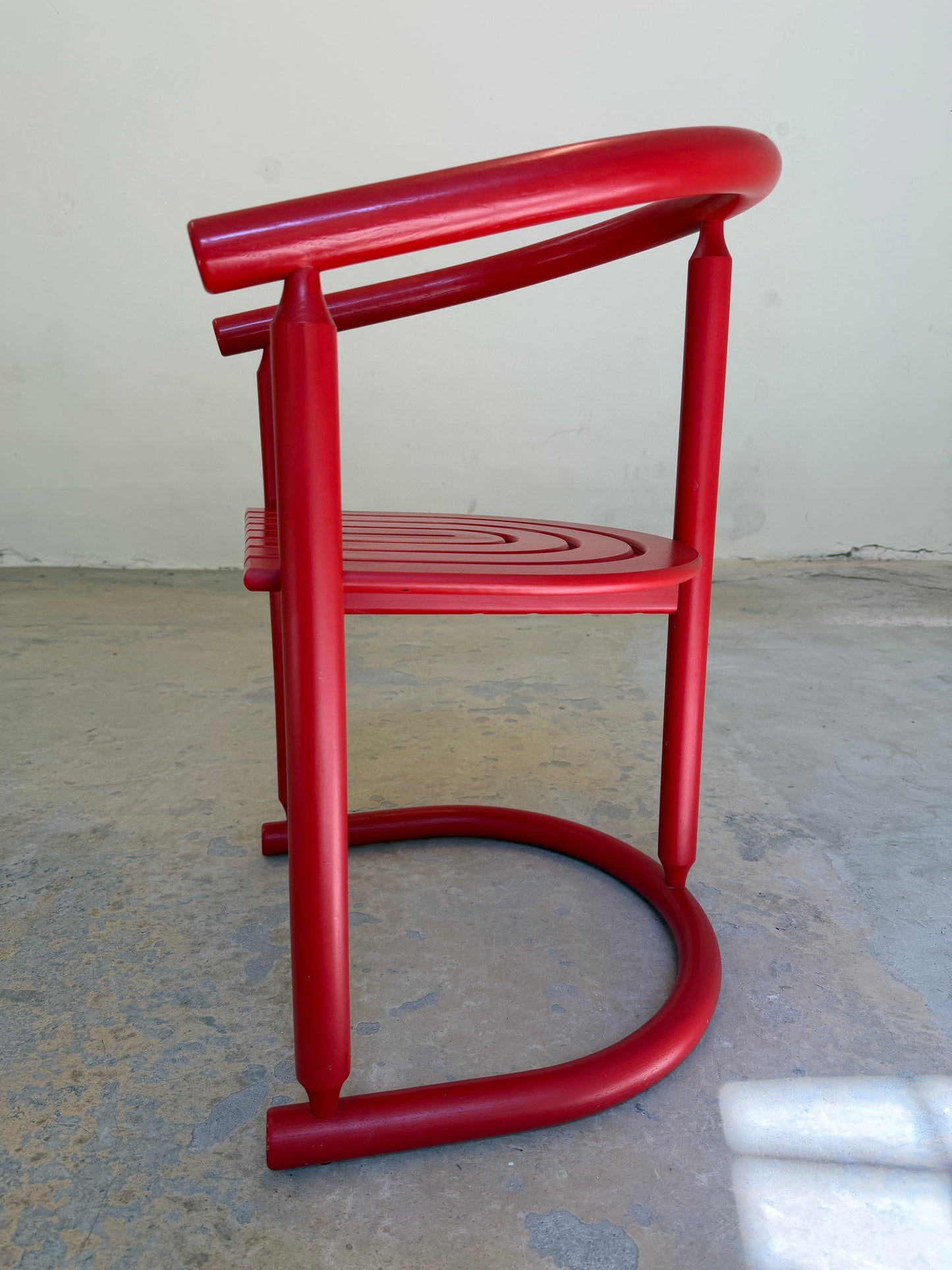 Vintage Armlehnstuhl "Rainbow Chair" von Allmilmö, rot