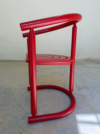 Vintage Armlehnstuhl "Rainbow Chair" von Allmilmö, rot