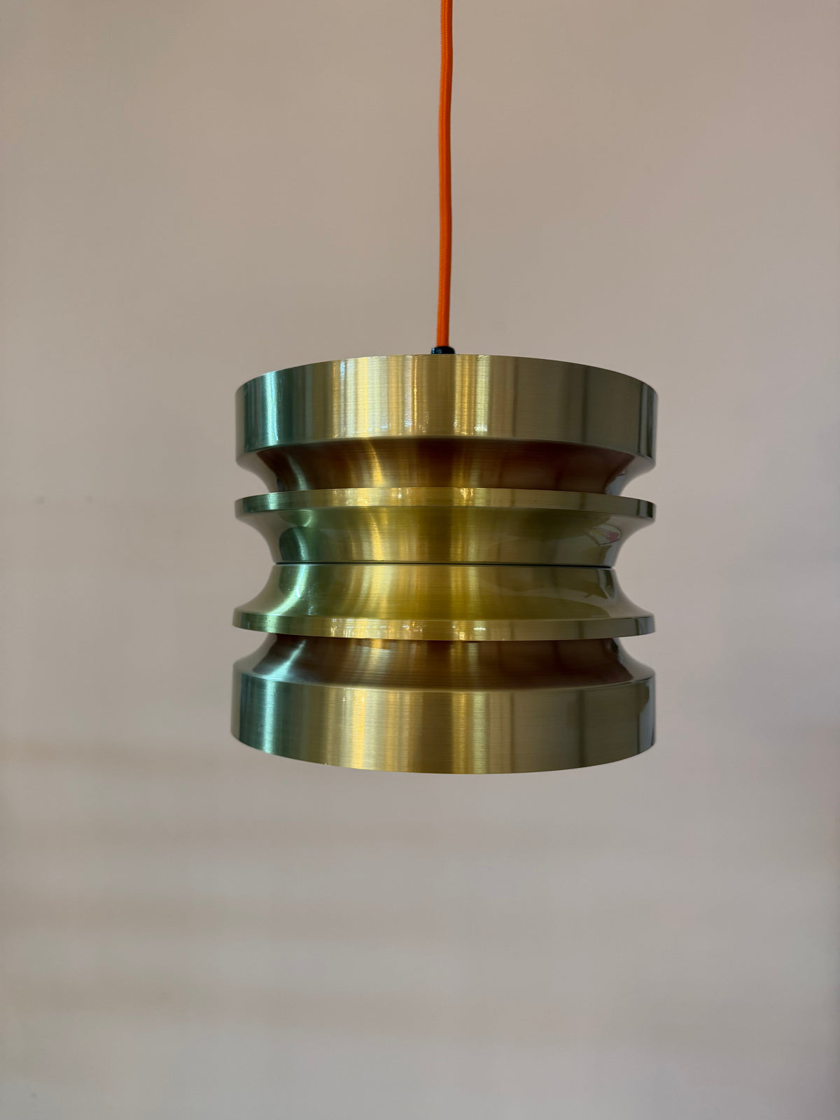 Vintage Hängelampe von Carl Thore, Gold Orange