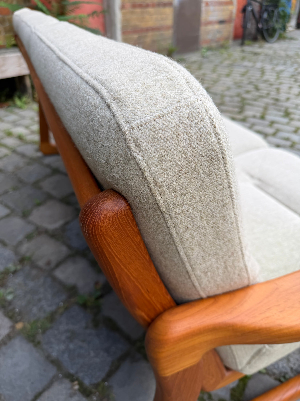 3-Sitzer Sofa Teak und Wolle von Holstebro Møbelfabrik