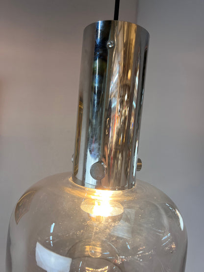 Hänge- oder Deckenlampe Glas Chrom von Glashütte Limburg