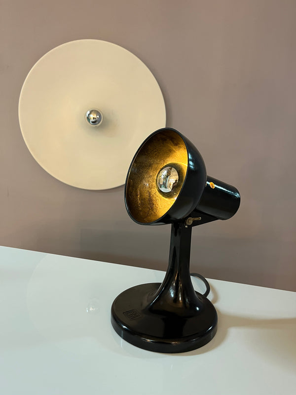 Tischlampe schwarz Bakelit von PGH