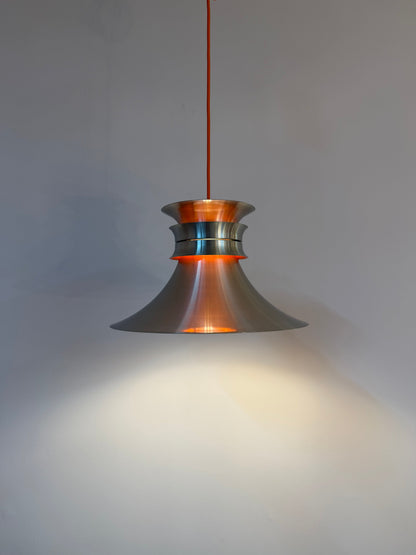 Vintage Hängelampe aus Aluminium, Dänemark 70er Jahre