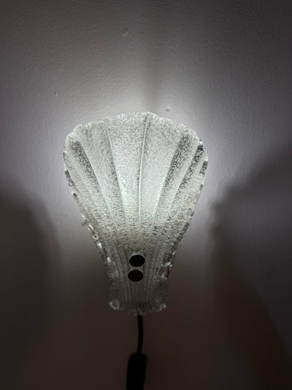 Vintage Wandlampe Muschel Glas von Sölken
