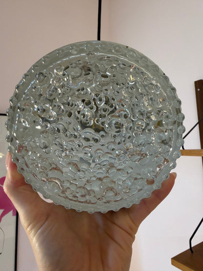Hängelampe Modell 5024 Strukturglas und Chrom von Staff