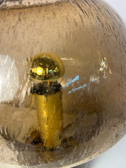 Vintage Pilzlampe von Süssmuth Leuchten aus braunem Einschlussglas