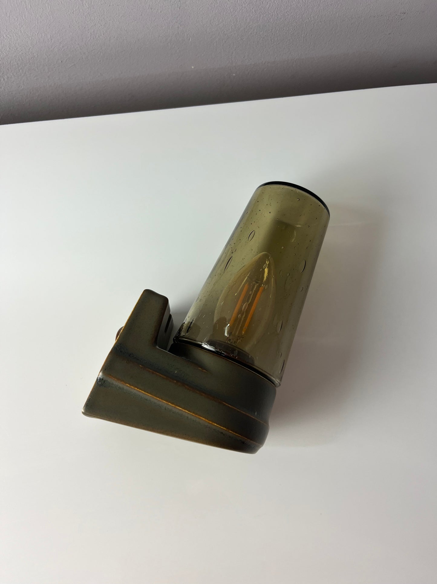 Vintage Wandlampe Modell 6080 Rauchglas von Sigvard Bernadotte für Ifö