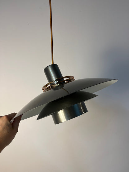 Vintage Hängelampe "Leto" silber-kupfer von Top Lamper