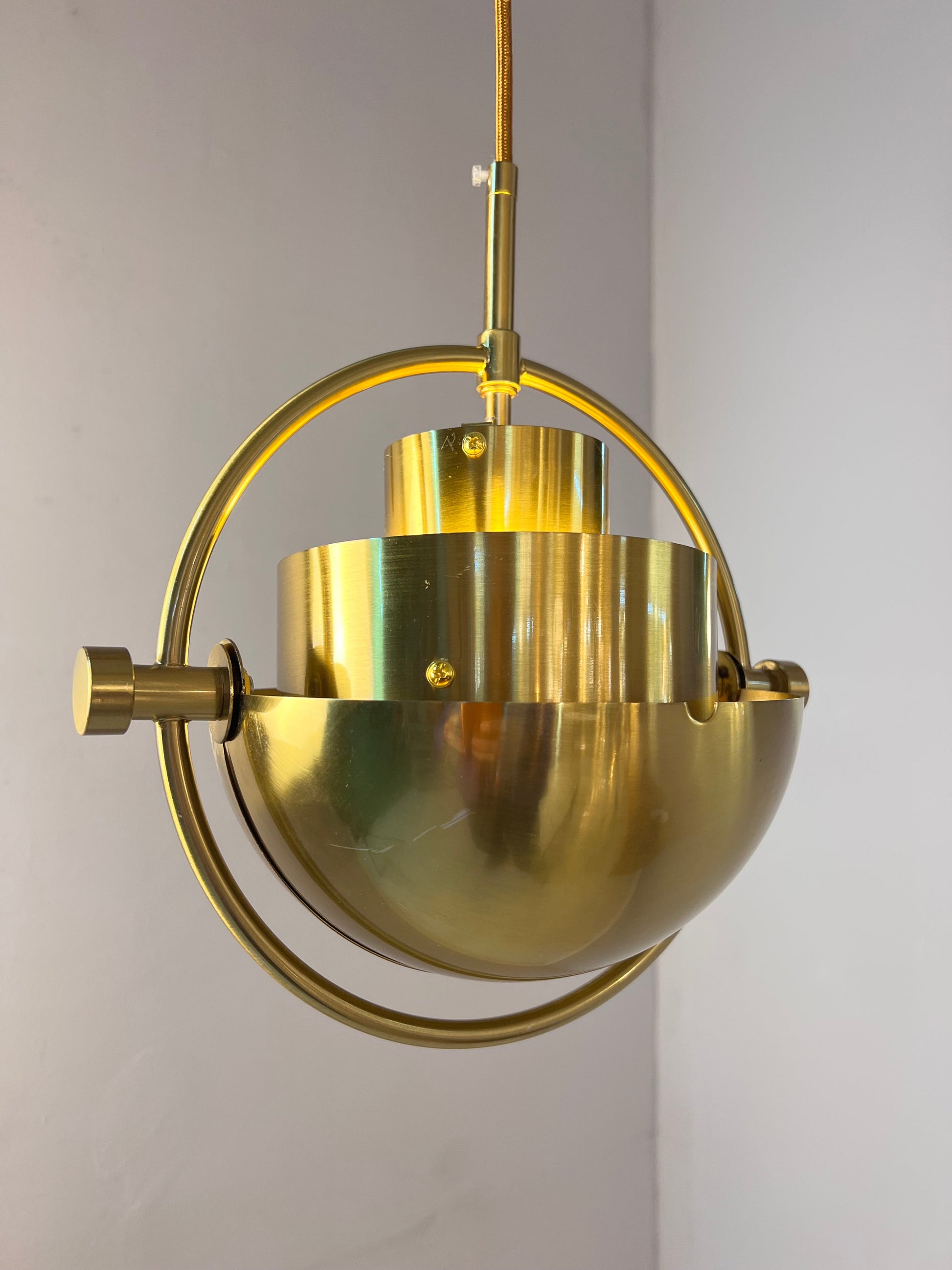 Vintage Hängelampe Multi-Lite von Louis Weisdorf für GUBI Messing