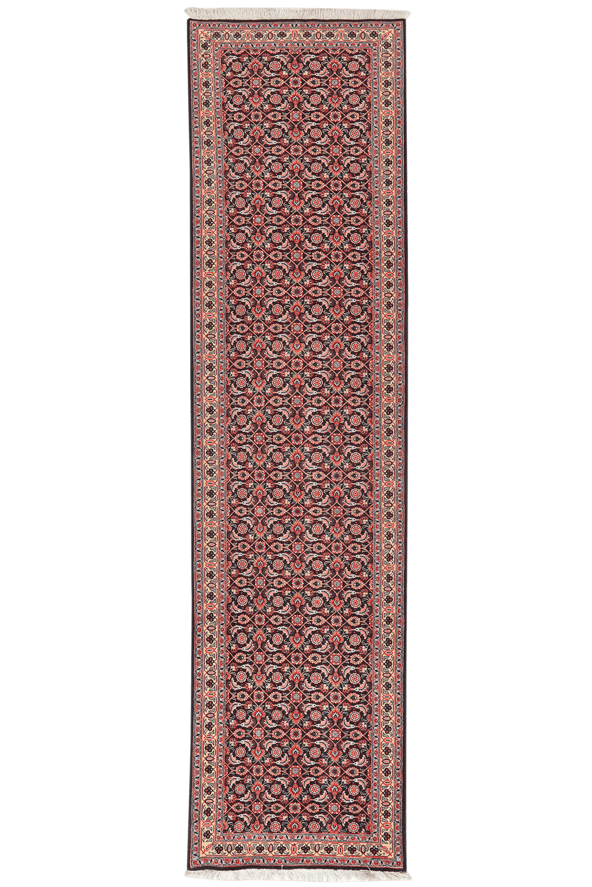 Vintage Tabriz carpet colorful natural motifs 289x71cm