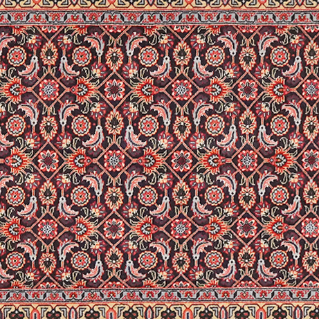 Vintage Tabriz carpet colorful natural motifs 289x71cm