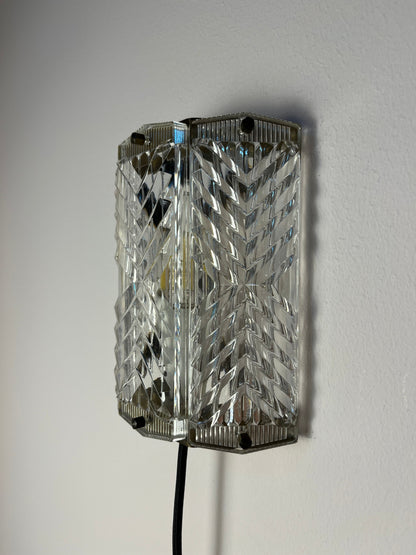 Vintage Wandlampe Messing und Glas von Wiktor Berndt für Flygsfors