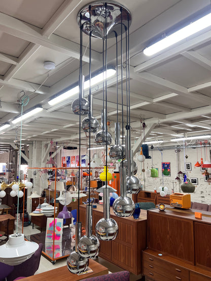 Lampe cascade vintage chromée par STAFF