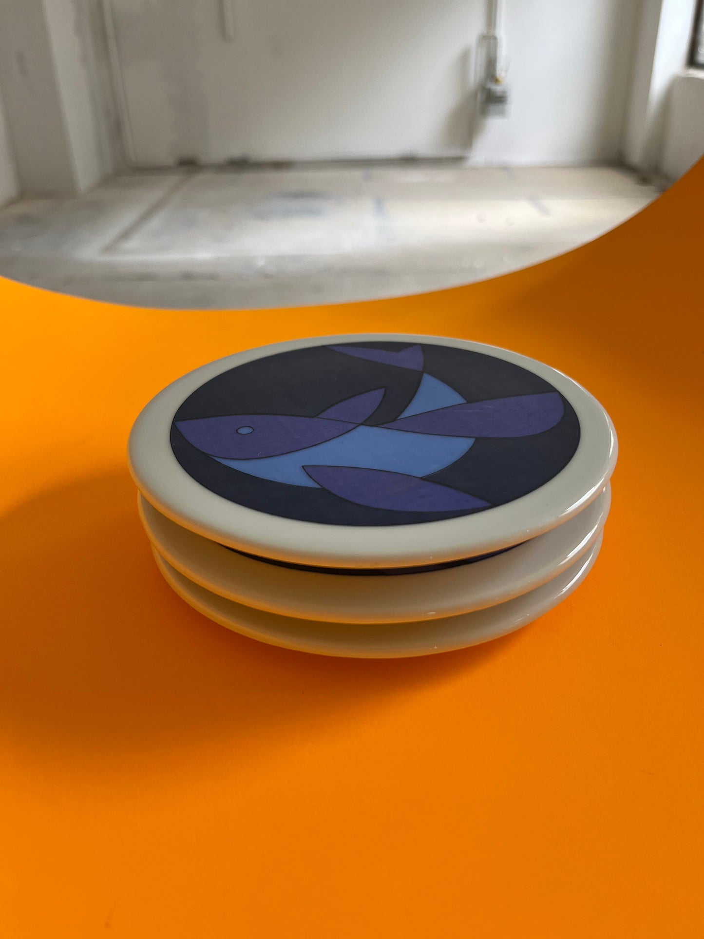 Assiette de collection vintage poisson bleu par Ib Antoni pour Bing &amp; Grøndahl lot de 3