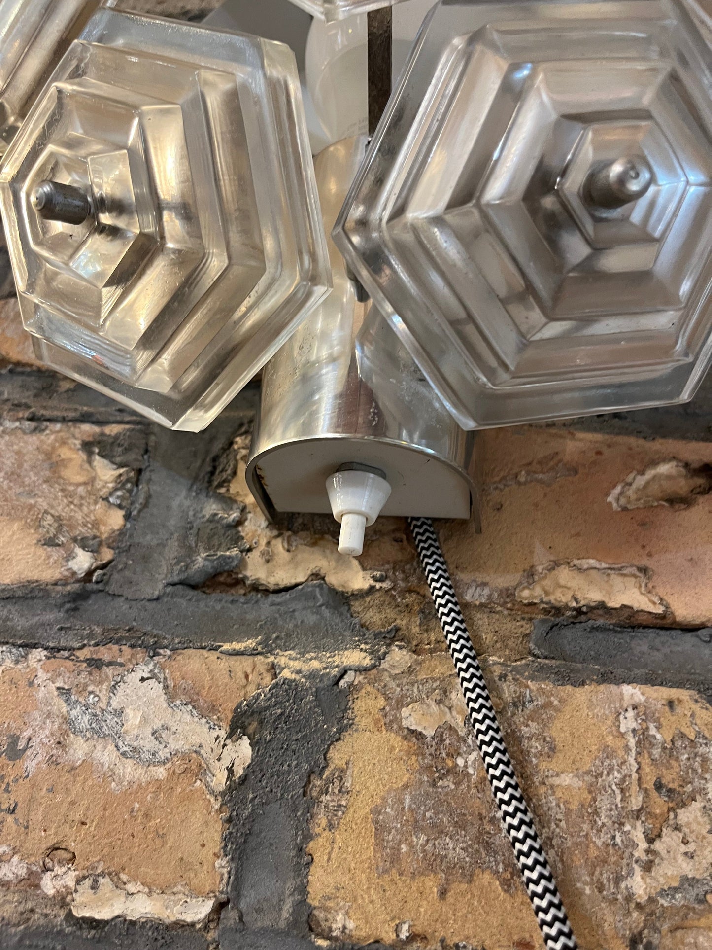 Vintage Wandlampe Eiskristall von VEB Kristallleuchtenbau Ebersbach