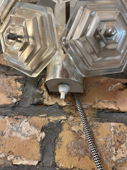 Vintage Wandlampe Eiskristall von VEB Kristallleuchtenbau Ebersbach