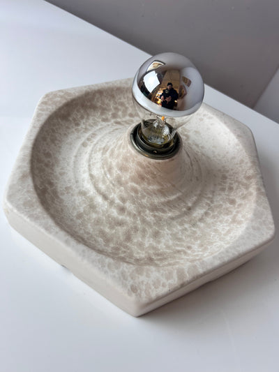 Wall lamp by Hustadt Leuchten, hexagonal, cream marbled