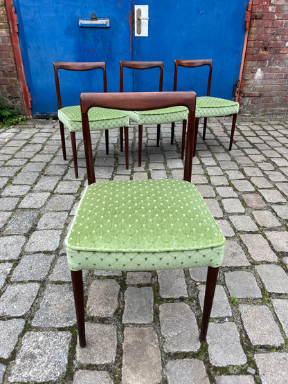 4x upholstered chair green rosewood
