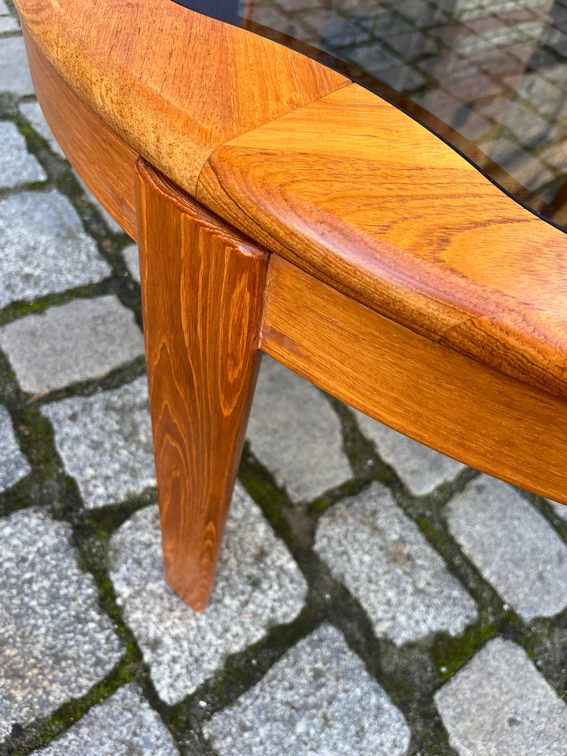 Couchtisch Teak Rauchglas
