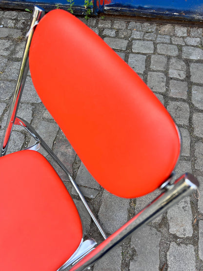 Klappstuhl rot Chrom von Camel Steel Products