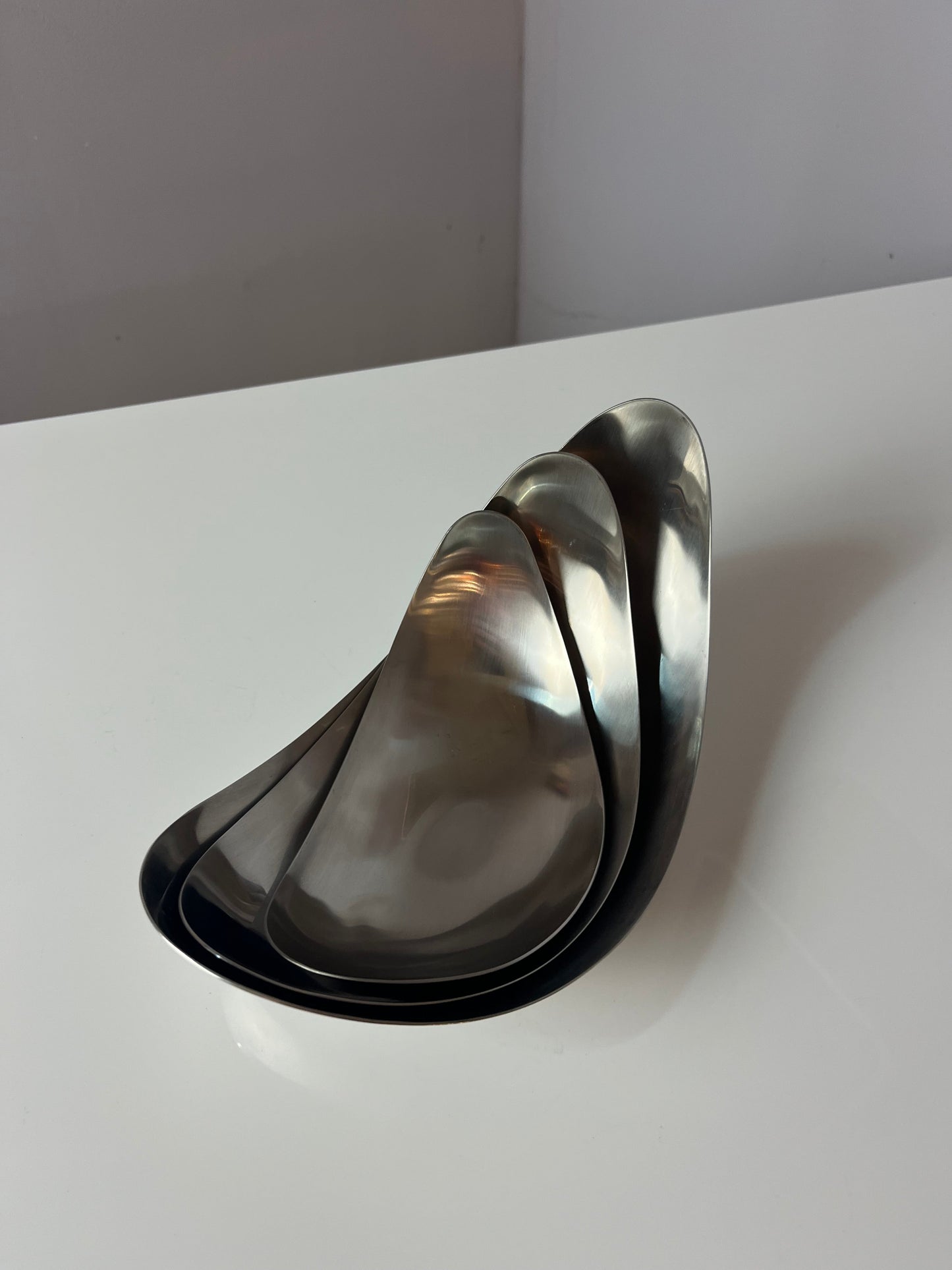 Vintage Servierschale Leaf von Helle Damkjær für Georg Jensen Set von 2