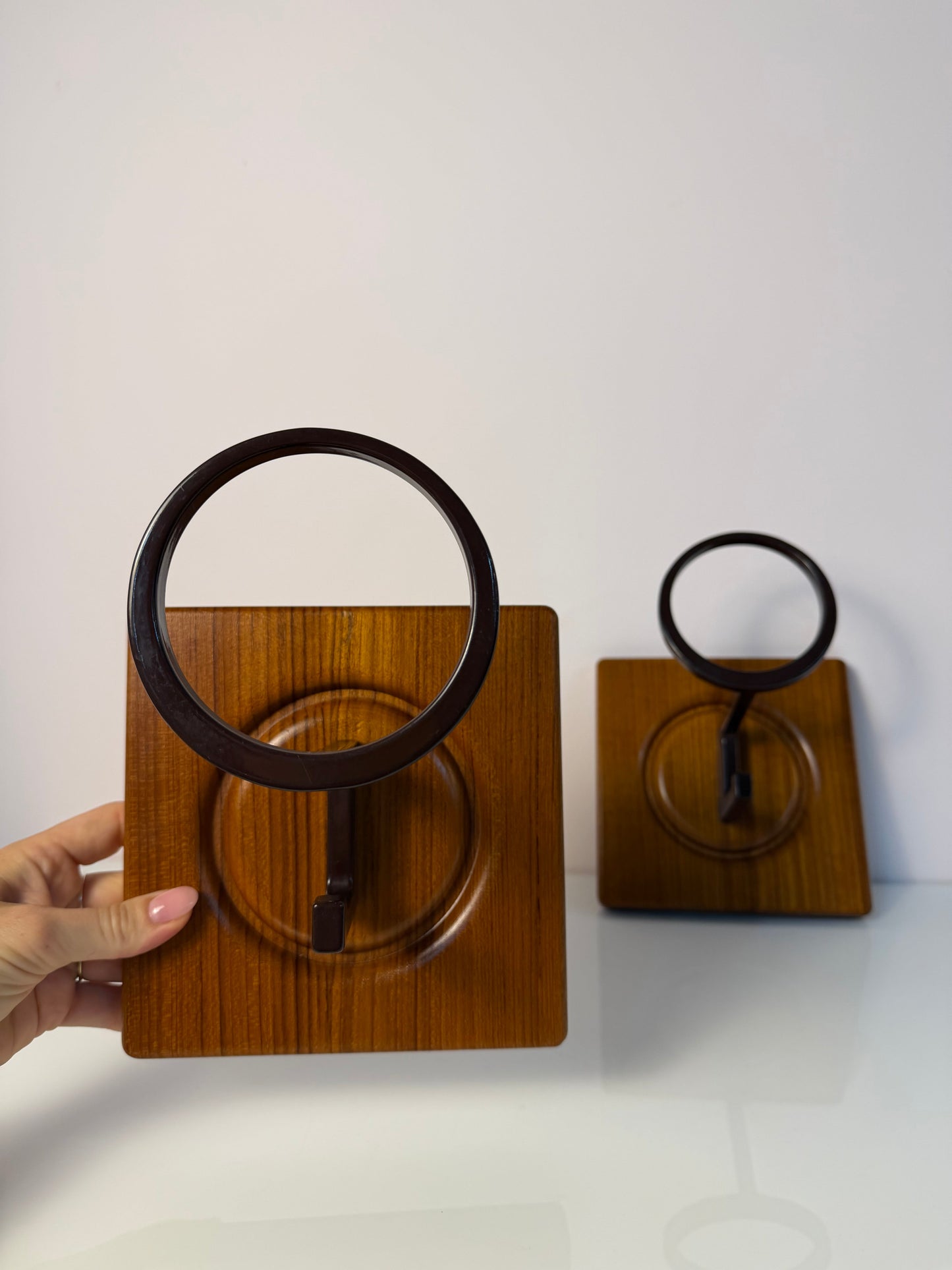 Set von 2 Vintage Wandhaken aus Teak von Sudbrock