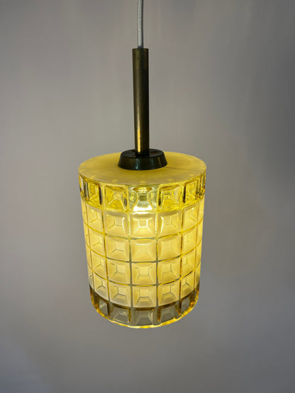 Vintage Hängelampe Waffelstruktur von Orrefors
