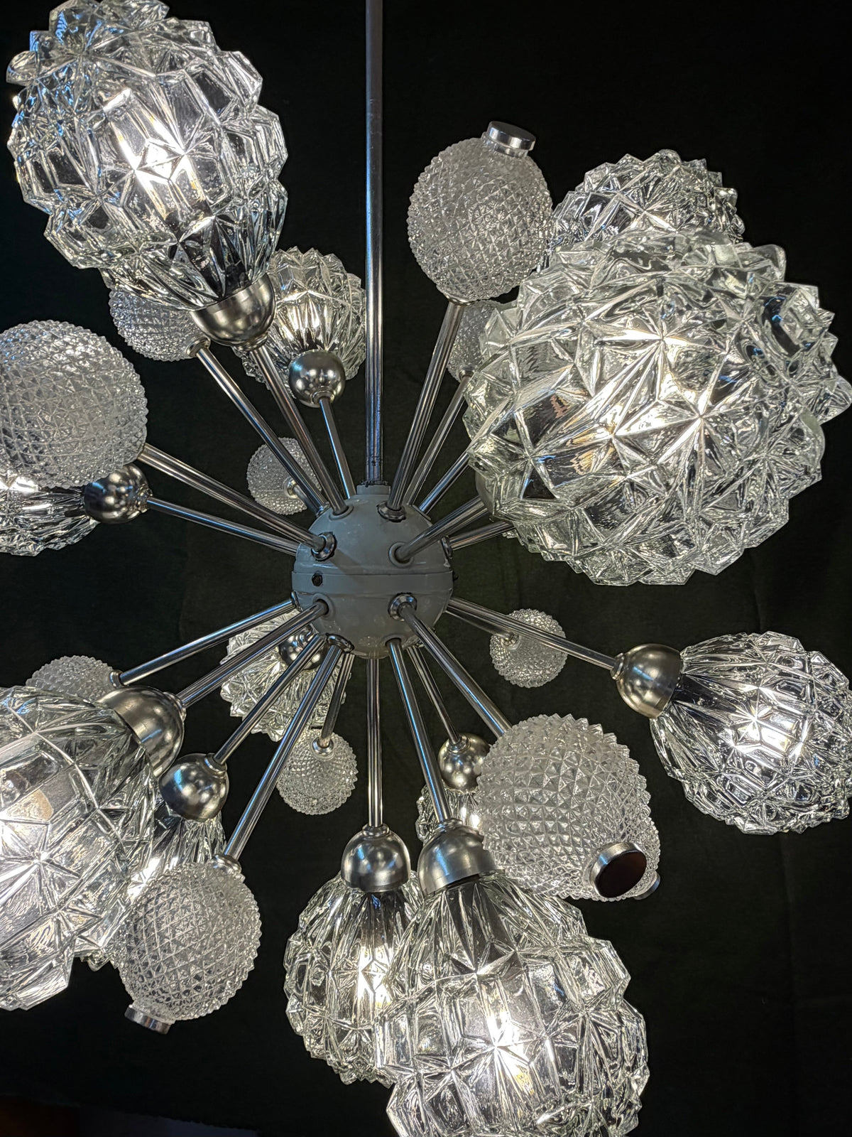 Sputnik Kronleuchter von Elektrofém ISZ, Space Age