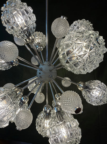 Sputnik Kronleuchter von Elektrofém ISZ, Space Age