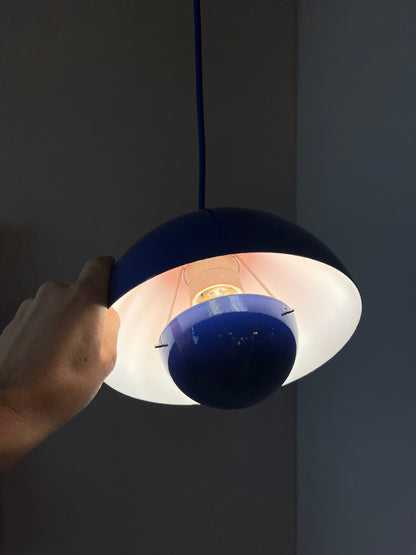 Vintage Hängelampe Flowerpot blau von Verner Panton für Louis Poulsen
