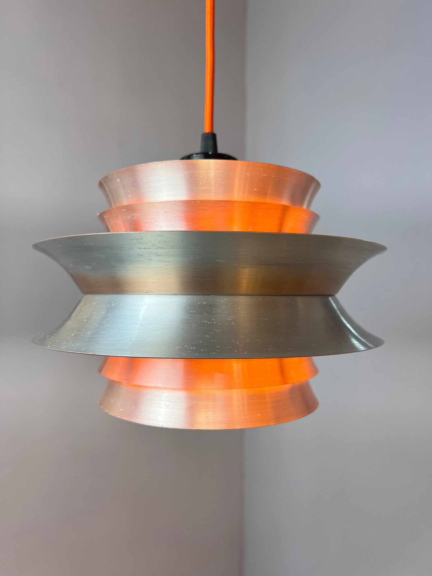 Lamellenlampe orange Chrom von Carl Thore