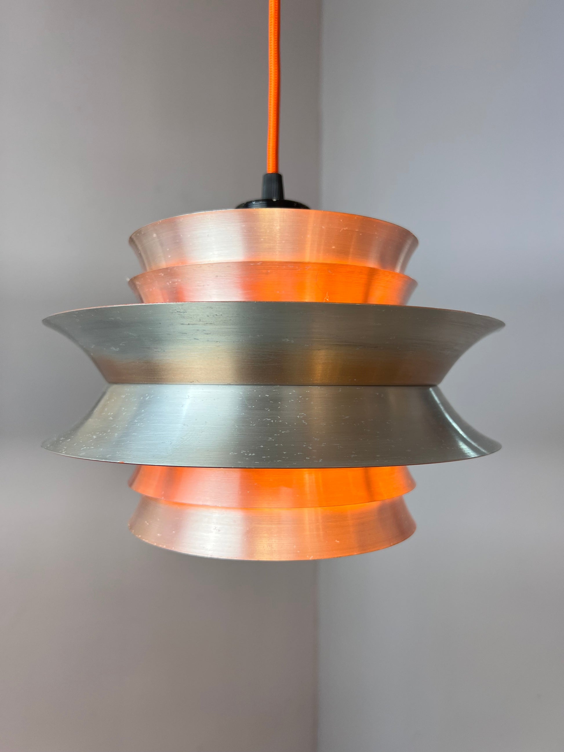 Lamellenlampe orange Chrom von Carl Thore