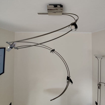 Plafonnier Leola au design en spirale | Réglable | Acier inoxydable et chrome