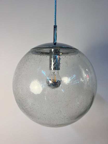 Vintage Pendelleuchte Glaskugel von Hustadt Leuchten