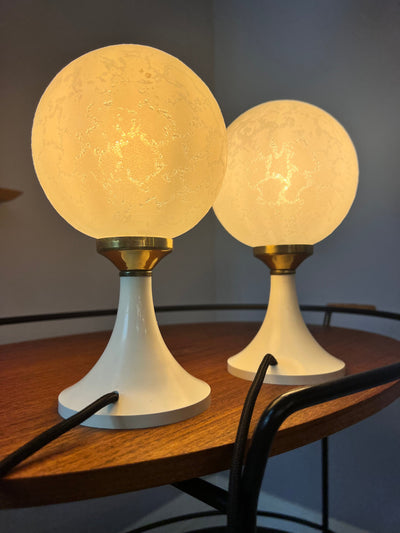 Lampe de chevet vintage avec base tulipe, lot de 2